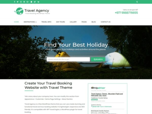 Travel Agency WordPress Theme